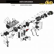 VISTA EXPLODIDA PEÇAS P/ GUINCHO ELÉTRICO VONDER GEV600 - 110V 220V