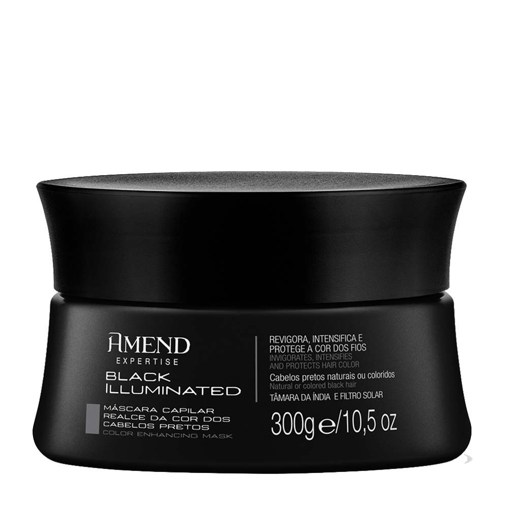 Kit Amend Realce da Cor Black Illuminated - Shampoo, Condicionador e Máscara Tonalizante ( Na Compra Do Kit Amend Ganhe Uma Nécessaire)