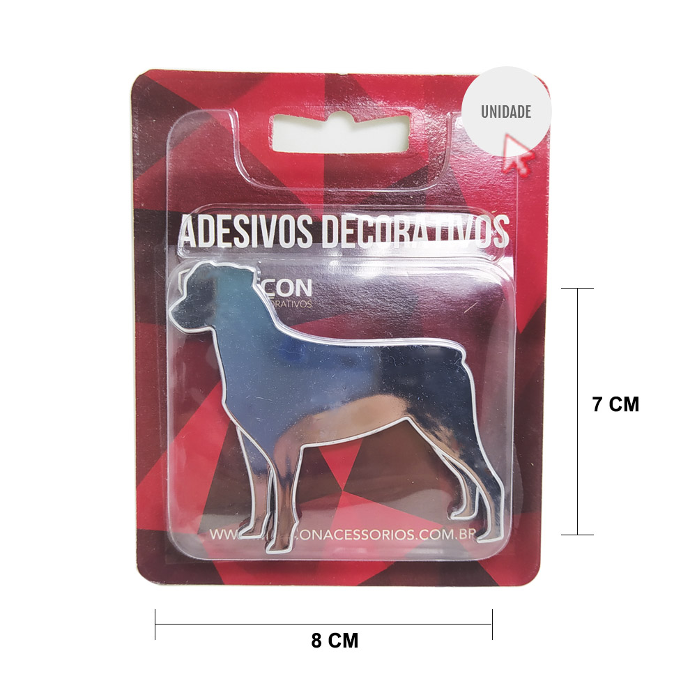 Adesivo para Carro Pet Cachorro Rottweiler Personalizado Alto Relevo