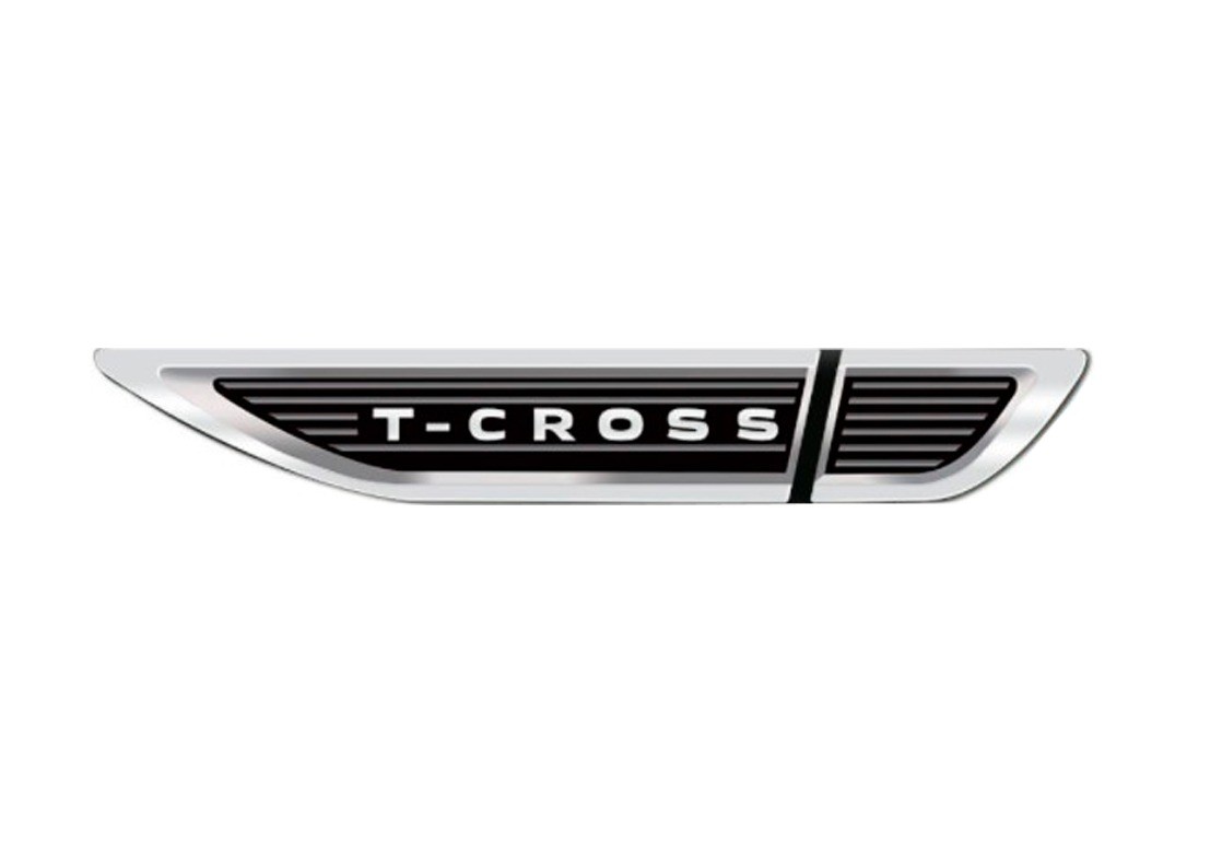 Aplique Tag Lateral Resinado Emblema T-Cross 2019 em diante