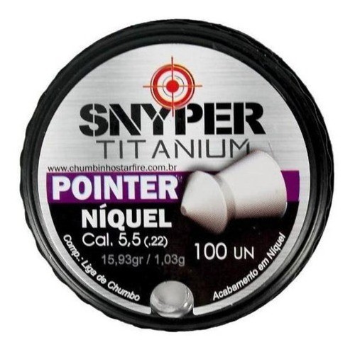 Chumbinho Snyper Pointer Níquel 5,5mm 100 Un