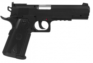 Kit Pistola Pressão Airgun Swiss Arms P1911 Match Co2 4,5mm + 5 Cilindros Co2 + 300 Esferas