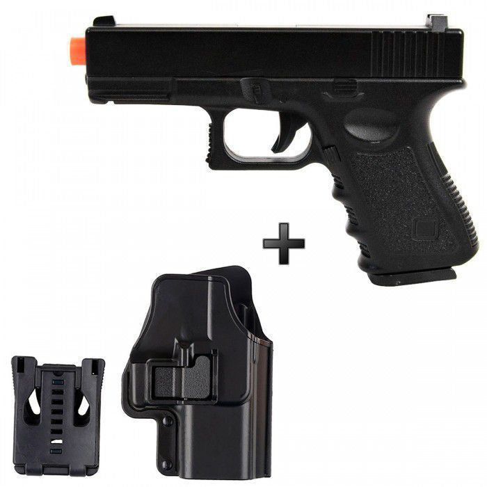 Pistola Airsoft Spring Glock G15+ Full Metal 6mm Coldre Grátis
