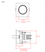 Plafon. de Embutido 178x178mm x h regulável-1 luz E27-c/Vidro fosco (80%) + Aro quadr. Branco
