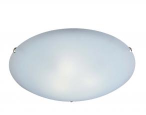 Plafon Clean Redondo Ø30cm 2 luzes-Vidro acetinado-Garras Cromadas