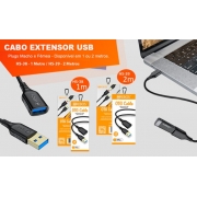 Cabo Extensor USB Macho/Fêmea 2M CB-039
