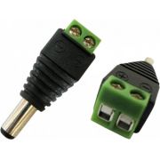 Conector DC Macho de Parafusar Verde 2.1mm x 5.5mm