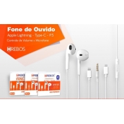 Fone Estéreo + Microfone / Conector Lightning Bluetooth HS-35