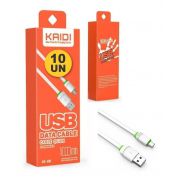 Kit 10x Cabo de Dados USB | 1M V8 | Kaidi KD305