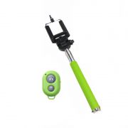 Kit 3 Bastão de Selfie Monopod c/ Controle Bluetooth 2 Verdes e 1 Amarelo