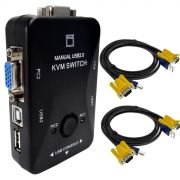KIT CHAVEADOR KVM (VGA+USB) + 2 CABOS