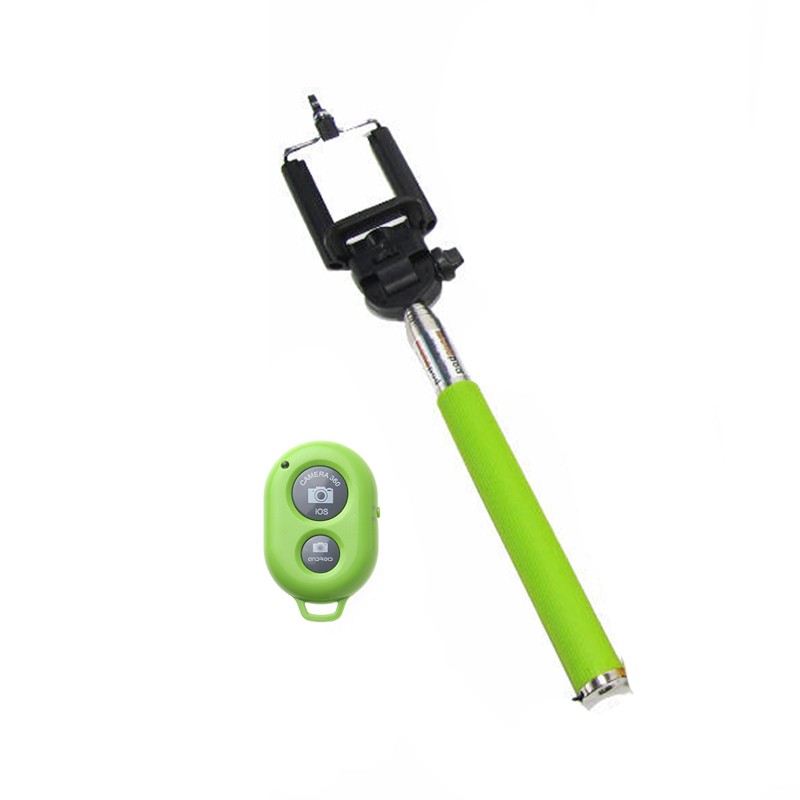 Bastão Pau de Selfie Monopod c/ Controle Remoto Bluetooth Verde