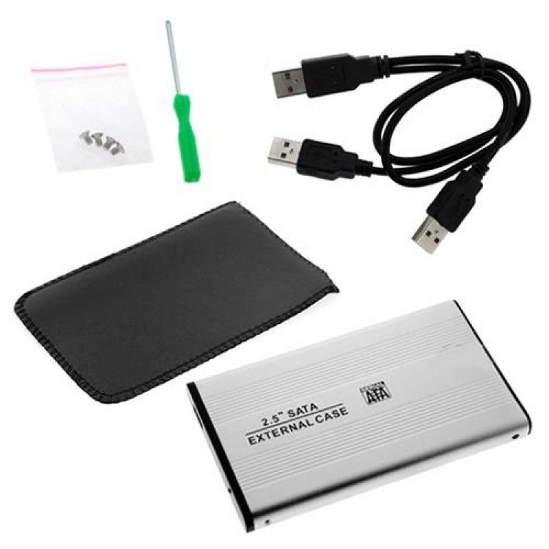 Case Externo Alumínio 2,5 SATA USB 2.0 p/ SSD HD Notebook