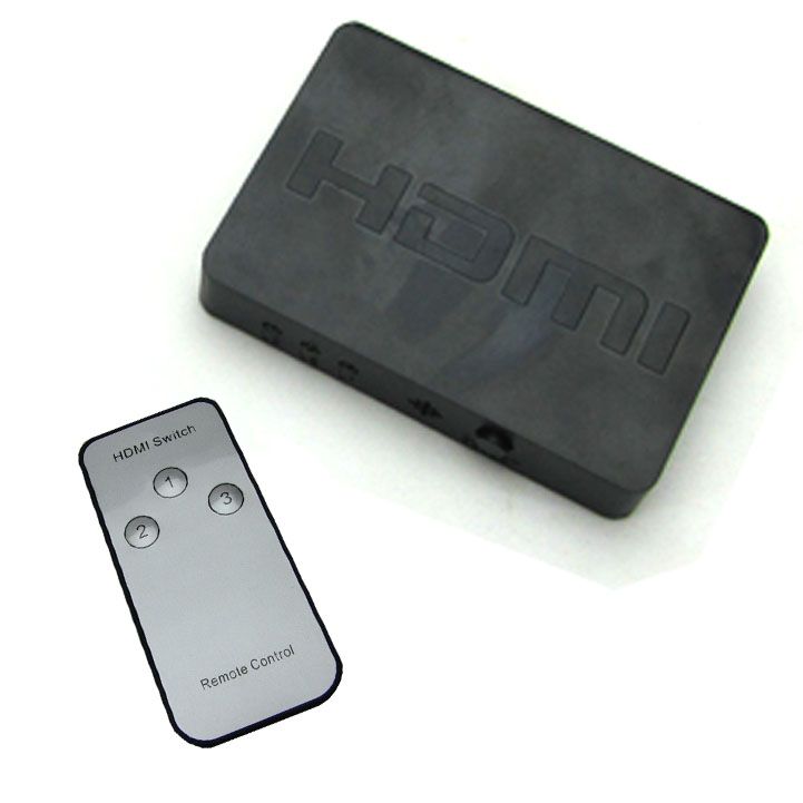 Chaveador Switch Hdmi 3x1 + 4x Cabo Hdmi 1,5m c/ Controle