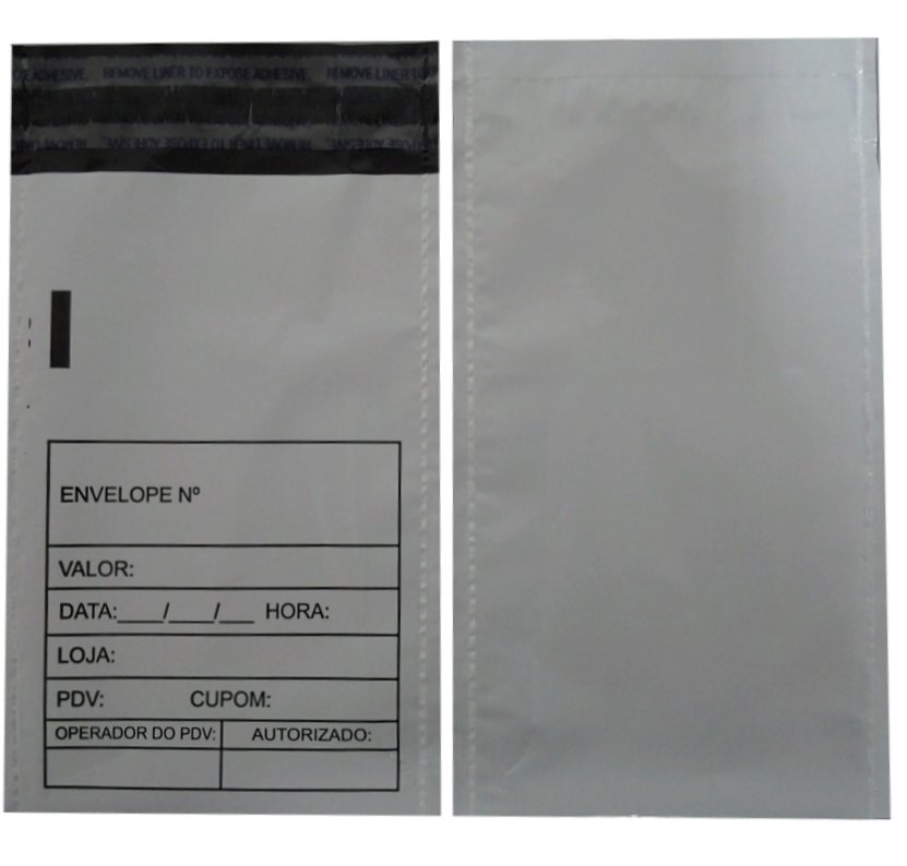 Envelope Plástico Sangria de Caixa Inviolável 12x20cm (250pcs)