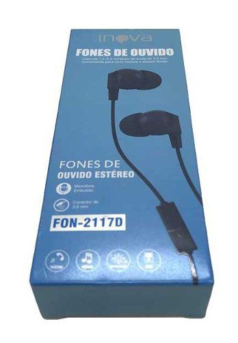 Fone Ouvido Intra-auricular c/ Microfone Inova FON-2117D