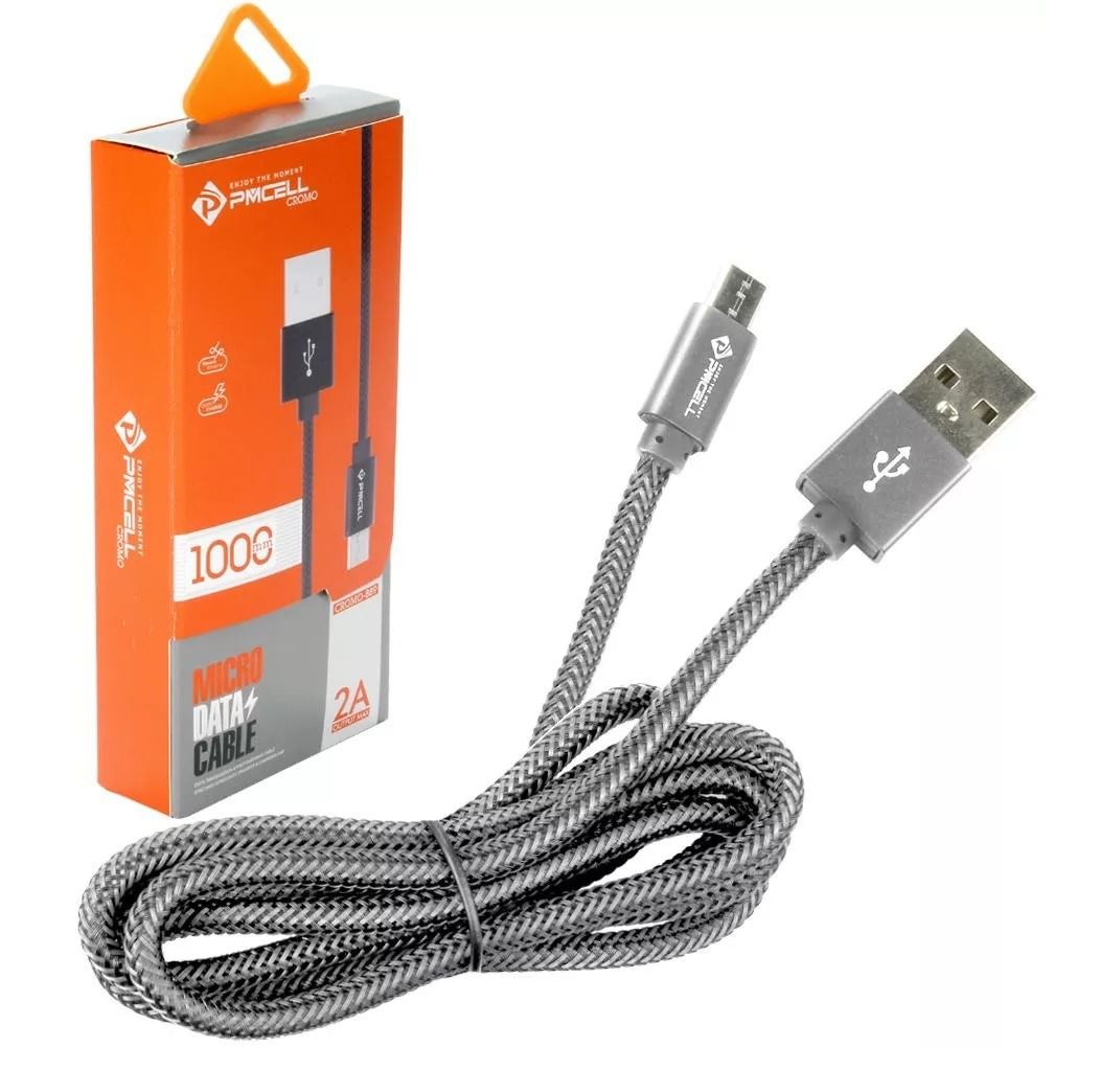 Kit 20 CABO DADOS TURBO USB | MICRO USB V8 2M | PMCELL CROMO889 CB21