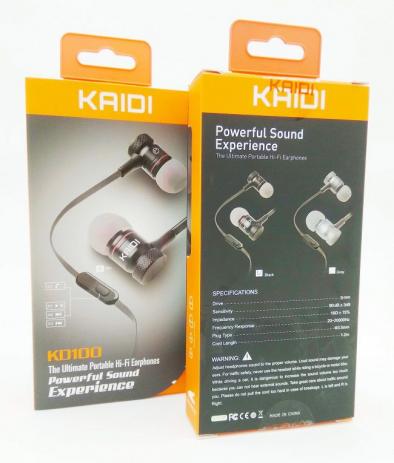 Kit 5x Fone de Ouvido Intra-Auricular P2 Kaidi KD100
