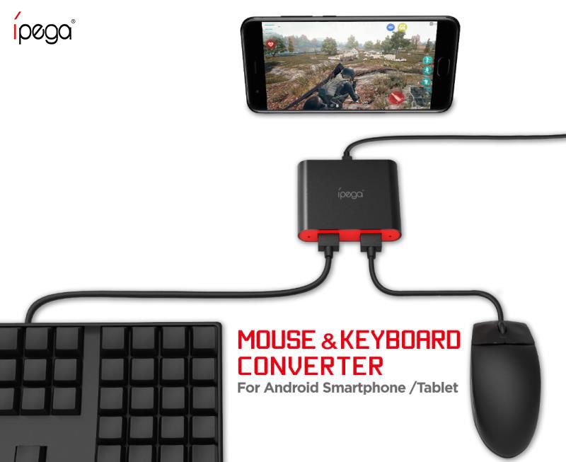 Kit Conversor Bluetooth C/ Teclado e Mouse Para Android Ipega PG-9096 