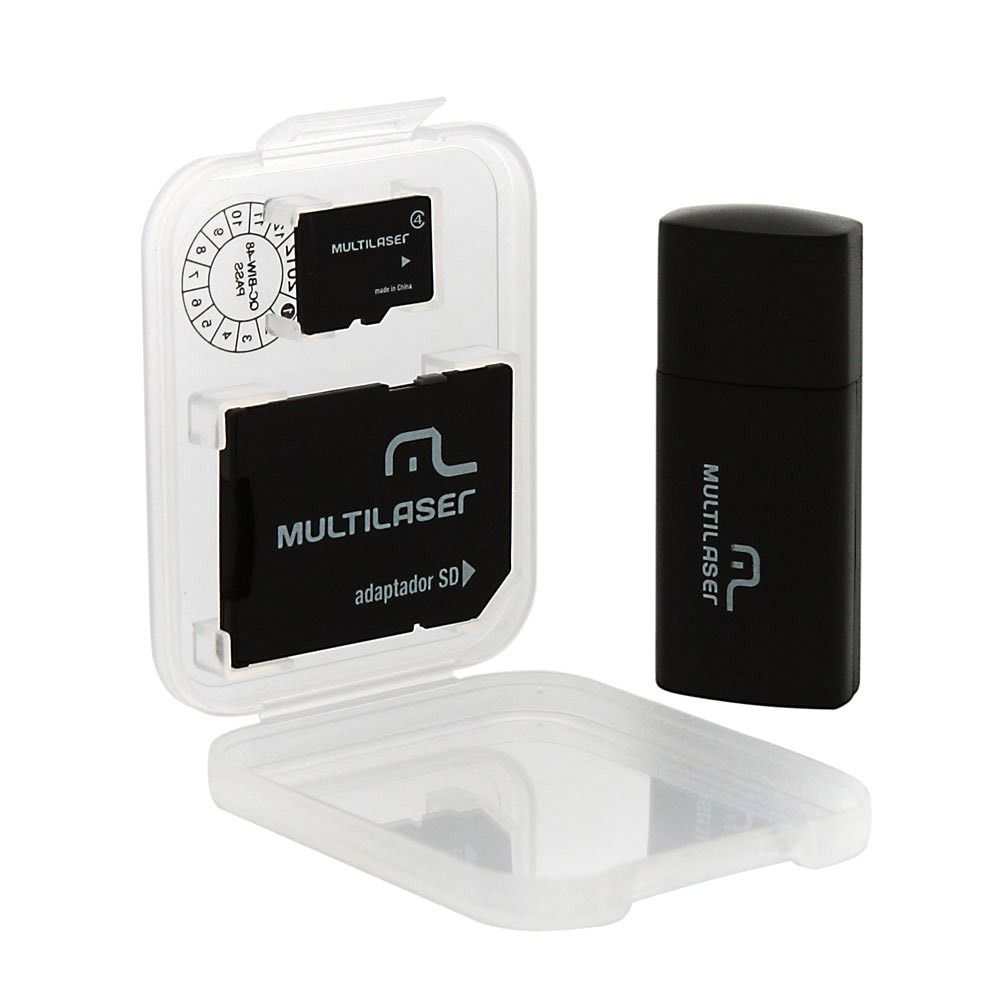 Multilaser Pen Drive 3 em 1 USB MicroSD Card c/ Adaptador SD 8GB
