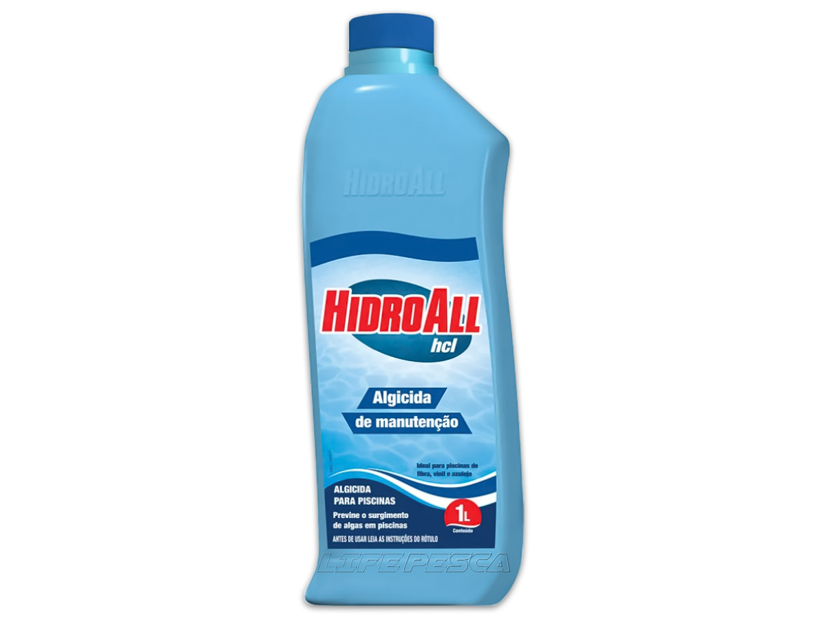 Algicida de Manutenção para Piscinas HidroAll HCL - 1 Litro