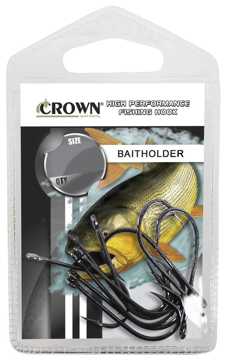 Anzol Crown Baitholder Black Nº 3/0 - 10 Peças  - Life Pesca - Sua loja de Pesca, Camping e Lazer