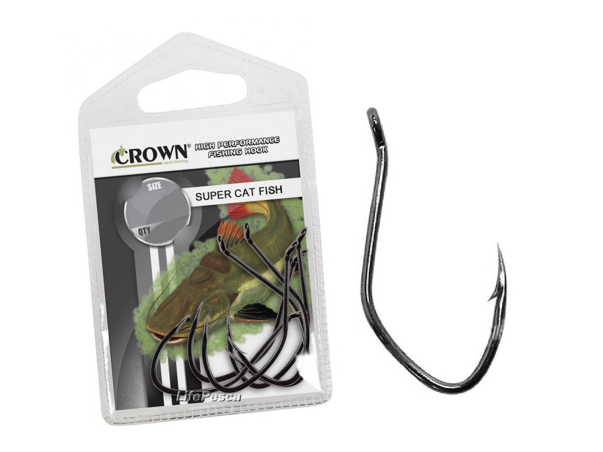 Anzol Crown Super Cat Fish Black Nº 10/0 - 5 Peças