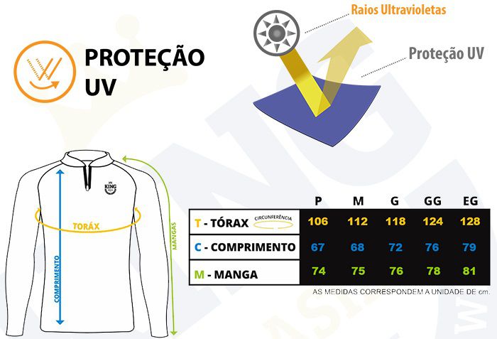 Camiseta De Pesca King Proteção Solar Uv KFF302 - Tucunaré  - Life Pesca - Sua loja de Pesca, Camping e Lazer