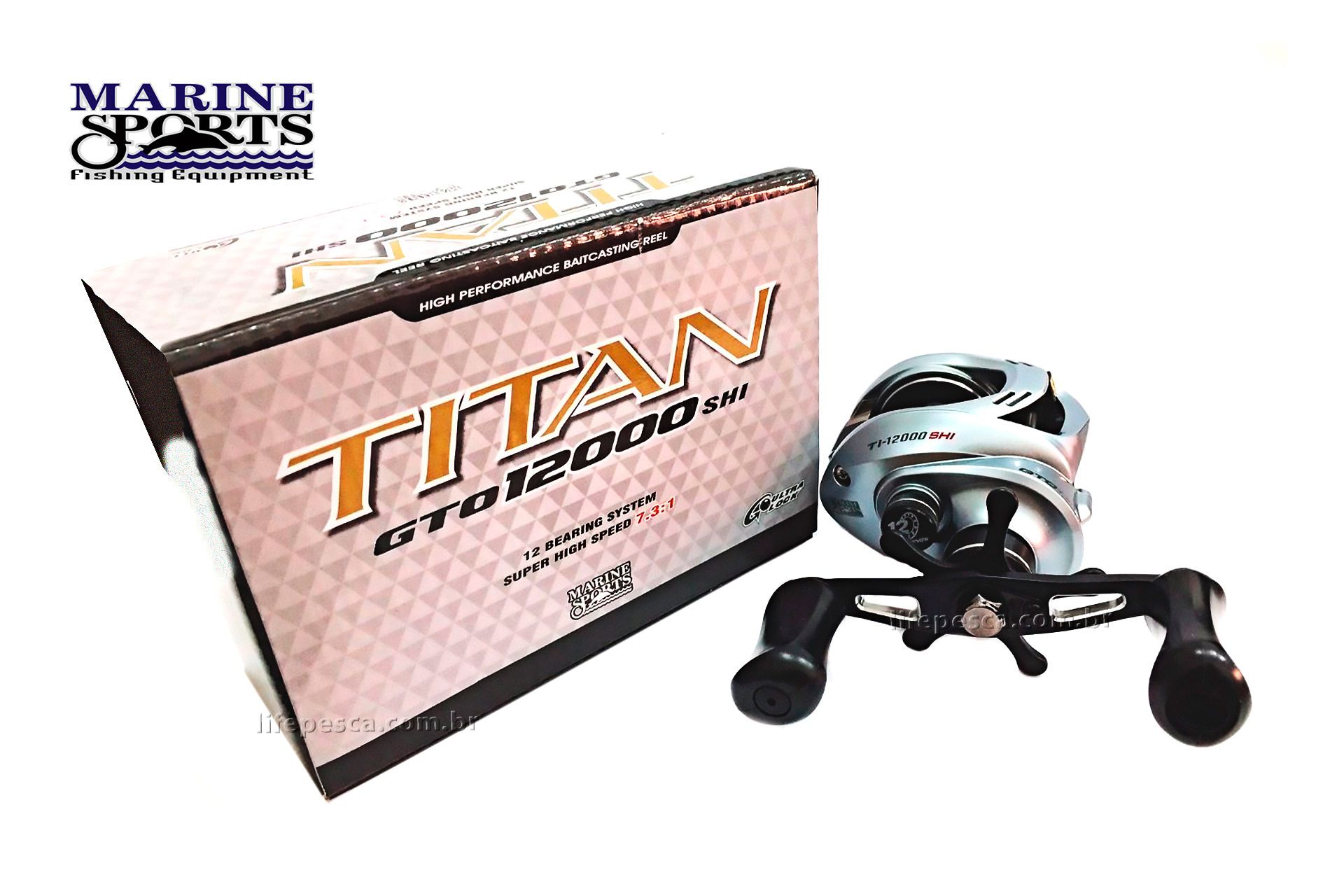 Carretilha Perfil Baixo Marine Sports Titan GTO 12000 - 12 Rolamentos  - Life Pesca - Sua loja de Pesca, Camping e Lazer
