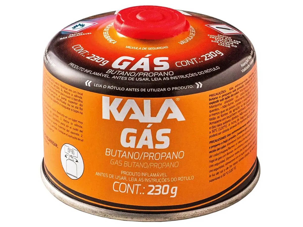 Cartucho de Gás com Válvula de Segurança 230gr - Kala