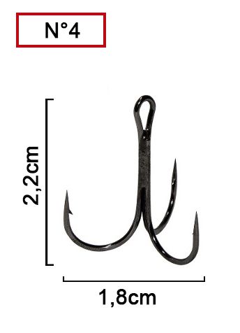Garateia Pinnacle 5x Treble Black N° 4 (2,2cm) - 25 Peças - Life Pesca - Sua loja de Pesca, Camping e Lazer