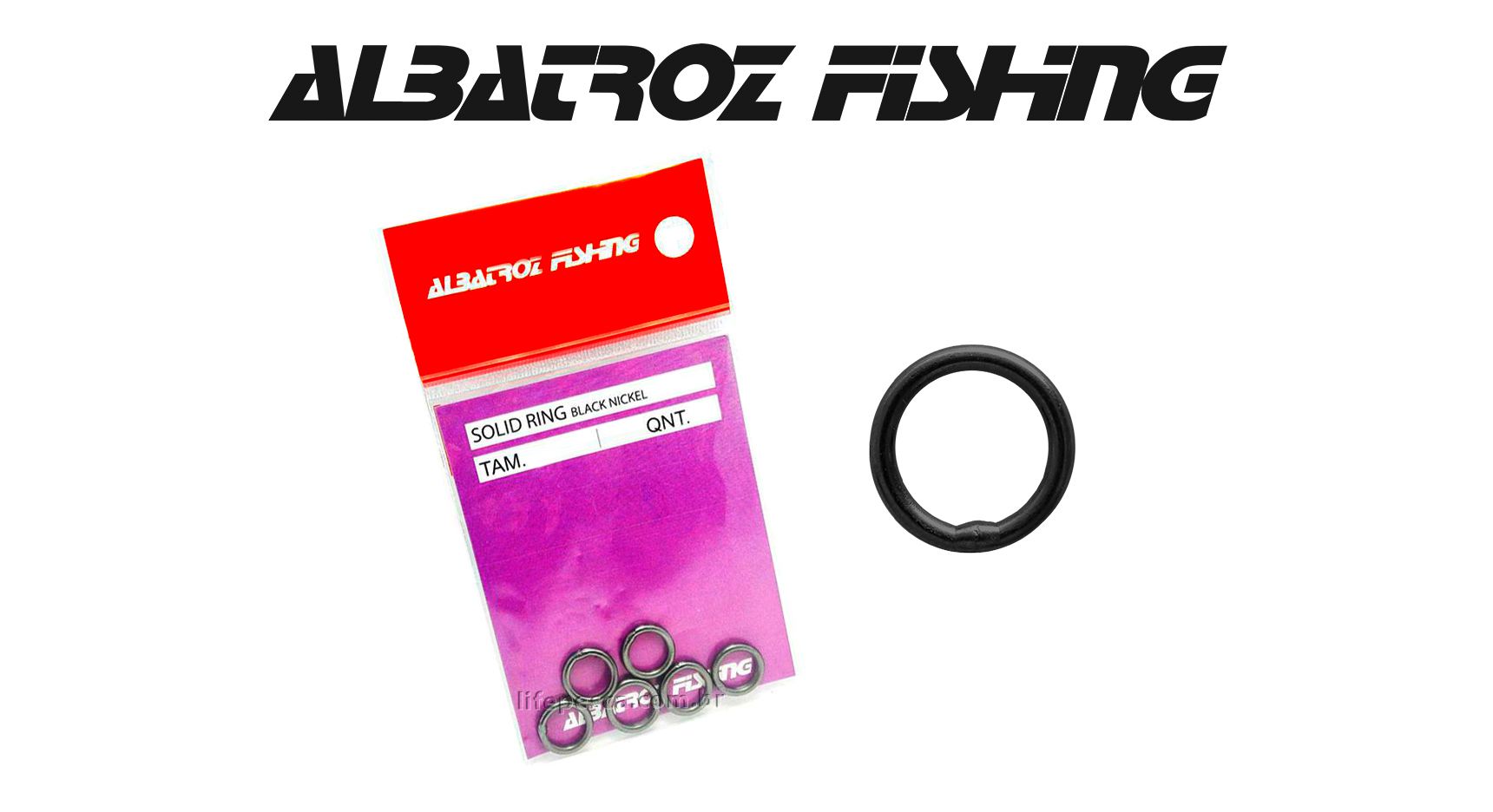 Girador Solid Ring Black Nickel N° 7 - Albatroz Fishing - 6 pçs