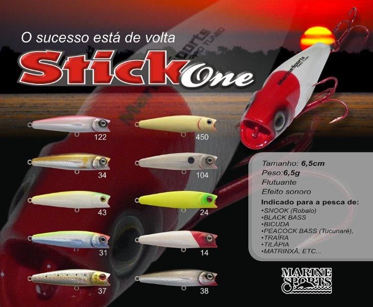 Isca Artificial Marine Sports - Stick One 65 - 6,5cm 6,5gr Várias Cores - Life Pesca - Sua loja de Pesca, Camping e Lazer