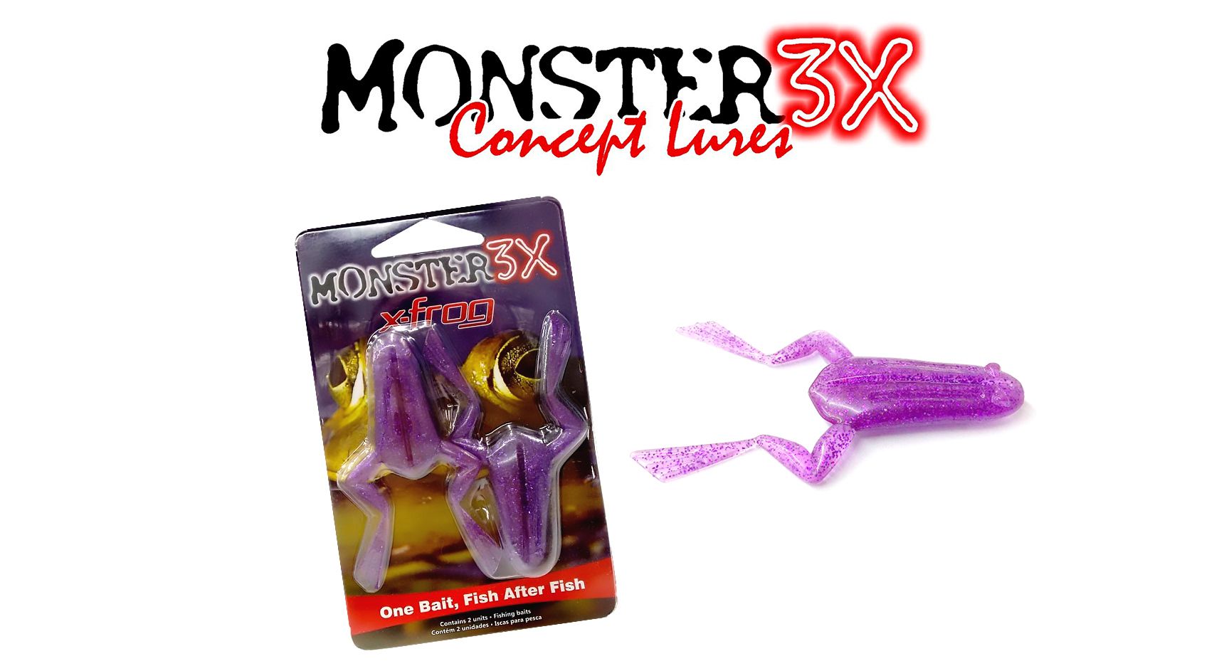 Isca Artificial Soft Monster 3X X-Frog (9cm) 2 Unidades - Várias Cores