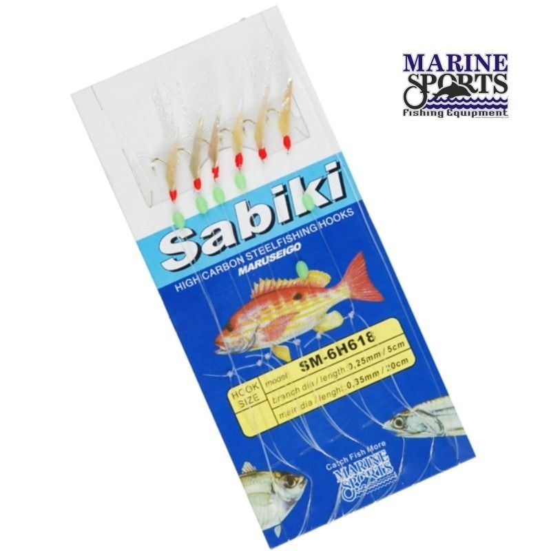 Kit 6 Cartelas Sabiki SM-6H618 Marine Sports n° 16, 18 e 20 (36 Peças)  - Life Pesca - Sua loja de Pesca, Camping e Lazer