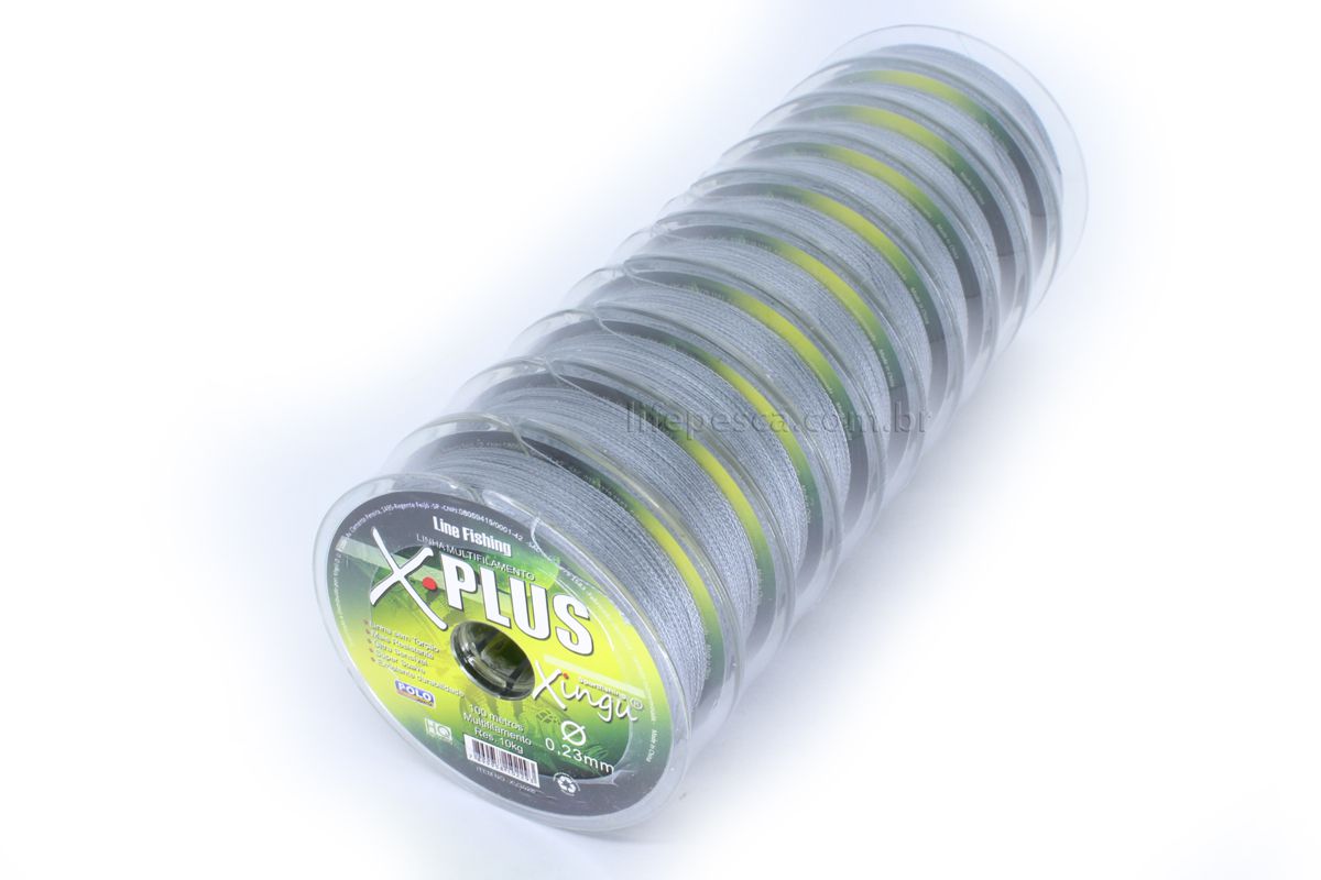 Kit 10 Linhas Multifilamento Xingu 0,23mm 22lb/10kg - (10x 100 Metros)
