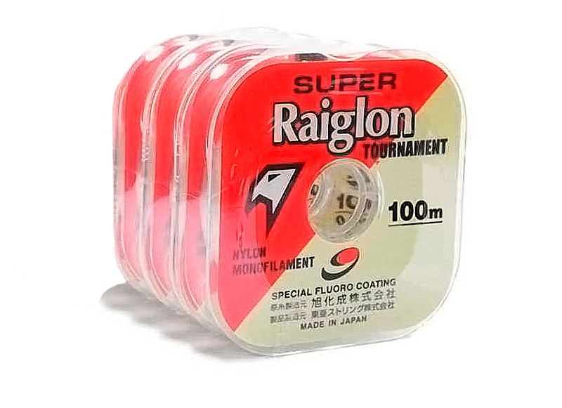 Kit 3 Linhas Monofilamento Super Raiglon 0,910mm 116lbs/52,8kg - (3x 100 Metros)
