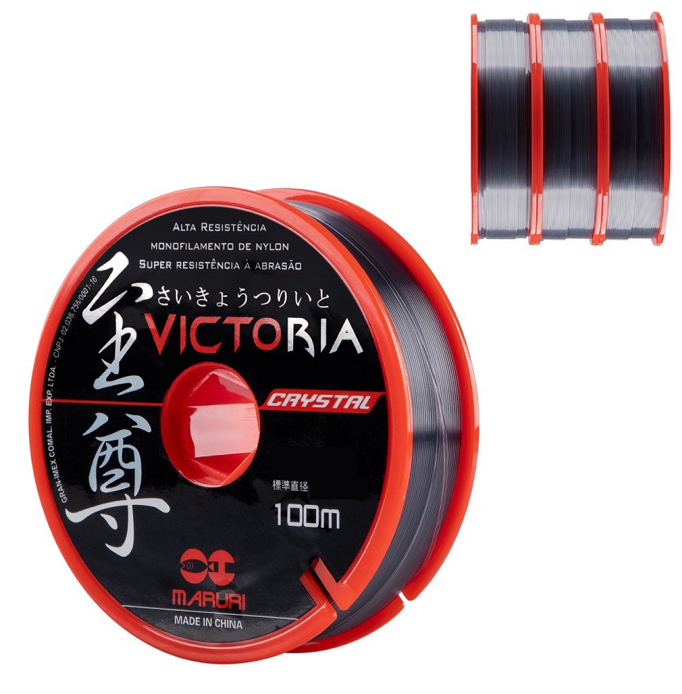 Kit 3 Linhas Victoria Crystal Maruri - 0,37mm 16,5lb/7,47kg - (3x 100 Metros)
