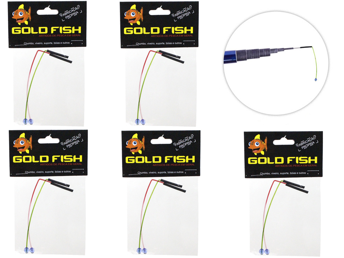 Kit 5 Ponteira Inteligente De Pesca Vara de Mão Gold Fish - 10 Peças