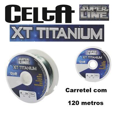 Linha Mono Celta XT Crystal e Titanium 0,30mm 14,8lbs/6,7kg - 120 Metros  - Life Pesca - Sua loja de Pesca, Camping e Lazer