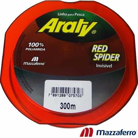 Linha Monofilamento Araty Red Spider 0,25mm - 300 Metros - Life Pesca - Sua loja de Pesca, Camping e Lazer