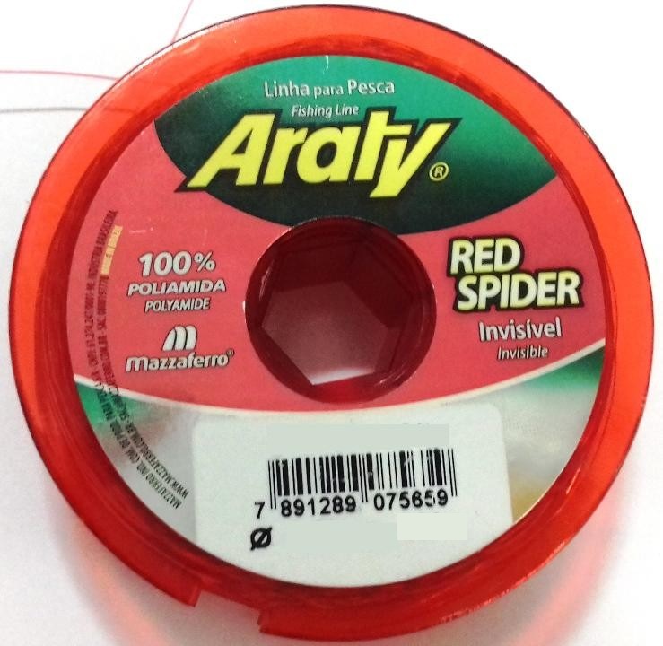 Linha Monofilamento Araty Red Spider 0,50mm - 300 Metros - Life Pesca - Sua loja de Pesca, Camping e Lazer