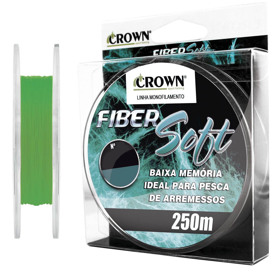 Linha Monofilamento Crown Fiber Soft 0,33mm 22lb/9,96kg - 250 Metros  - Life Pesca - Sua loja de Pesca, Camping e Lazer