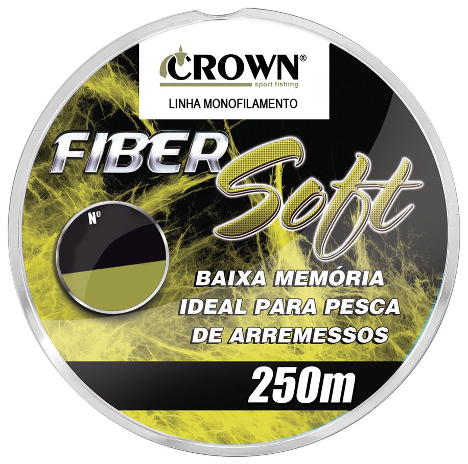 Linha Monofilamento Crown Fiber Soft 0,40mm 32lb/14,49kg - 250 Metros  - Life Pesca