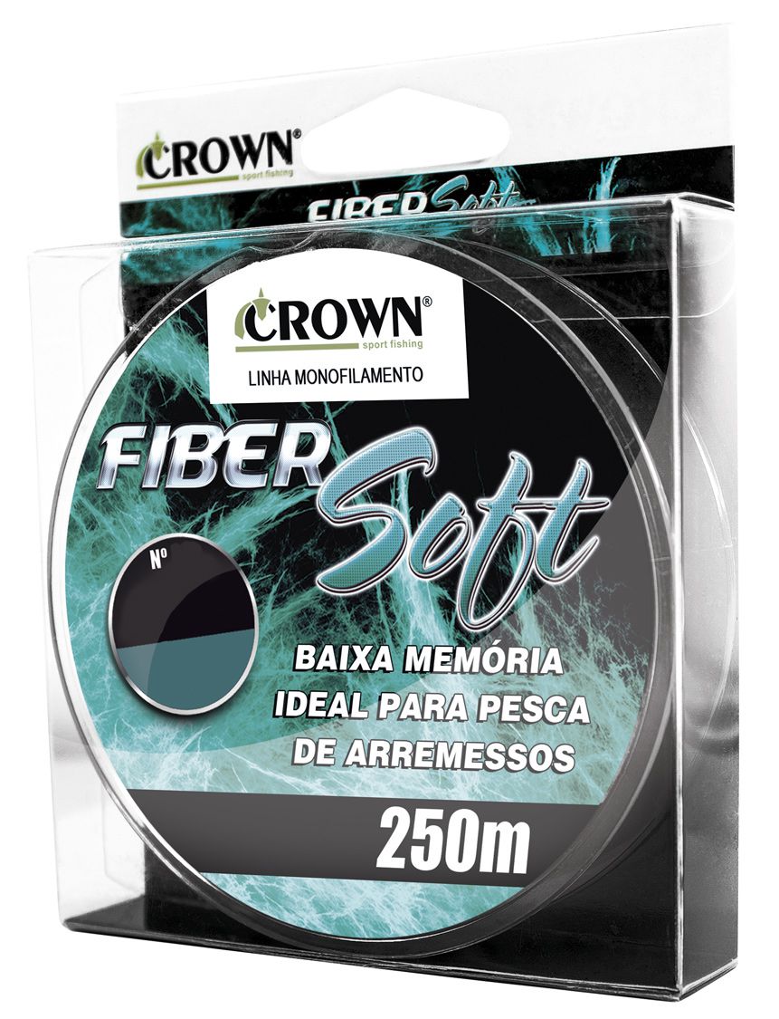 Linha Monofilamento Crown Fiber Soft 0,40mm 32lb/14,49kg - 250 Metros   - Life Pesca - Sua loja de Pesca, Camping e Lazer