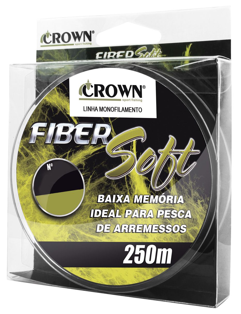 Linha Monofilamento Crown Fiber Soft 0,52mm 52lb/23,55kg - 250 Metros  - Life Pesca - Sua loja de Pesca, Camping e Lazer