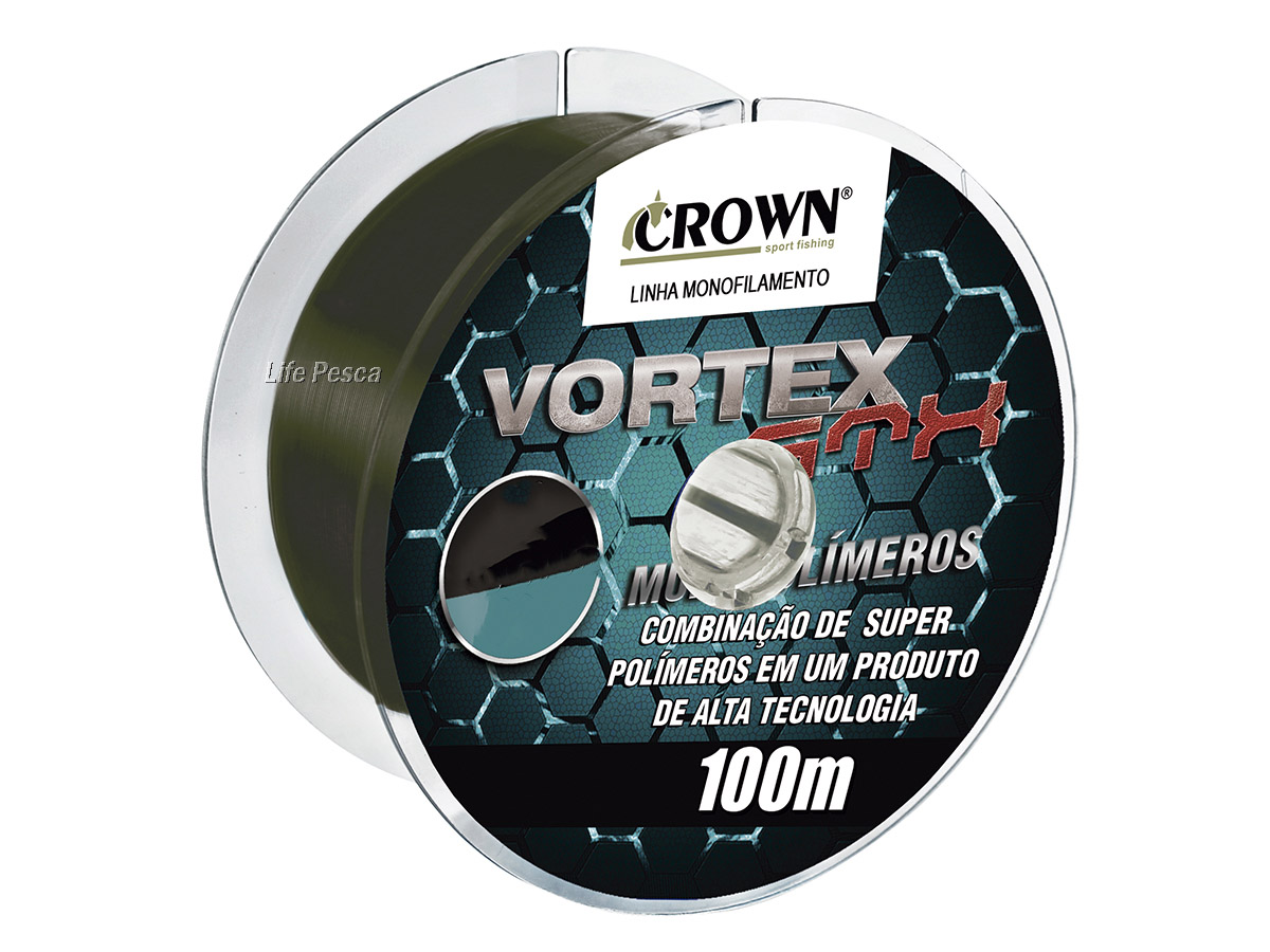 Linha Monofilamento Crown Vortex GTX 0.33mm 25lb/11,30Kg - 100 Metros