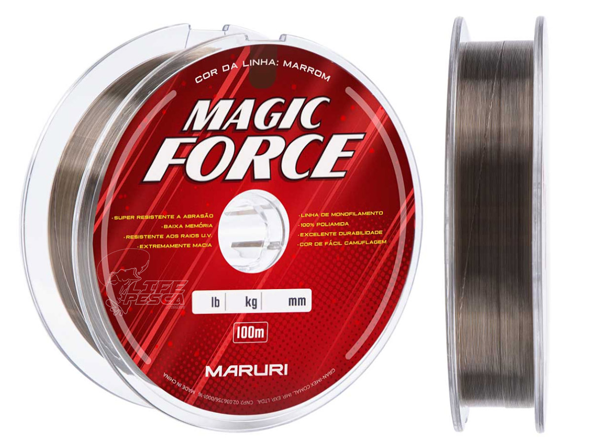 Linha Monofilamento Maruri Magic Force 0,21mm 9,0lbs/4,10kg - 100 Metros
