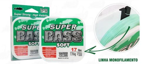 Linha Monofilamento Super Bass 0,33mm 17lb/7,70kg - 250 Metros - Marine Sports - Life Pesca - Sua loja de Pesca, Camping e Lazer