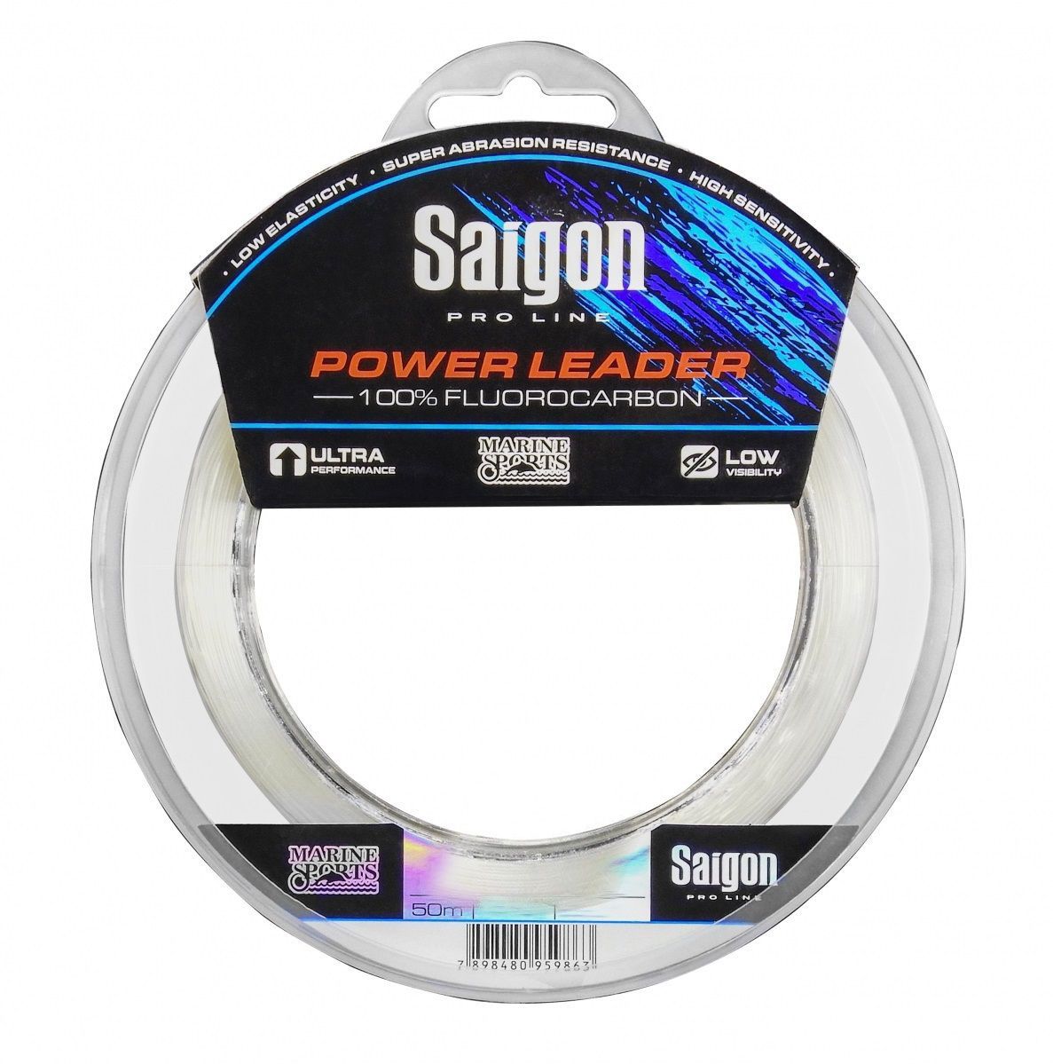 Linha Saigon Pro Line Power Leader 100% Fluorcarbon 0,49mm 29Lbs/13kg - 50 Metros